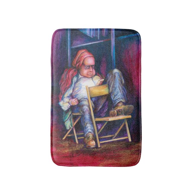 Norman prefers to draw in his Sleep Bath Mat (Front Vertical)