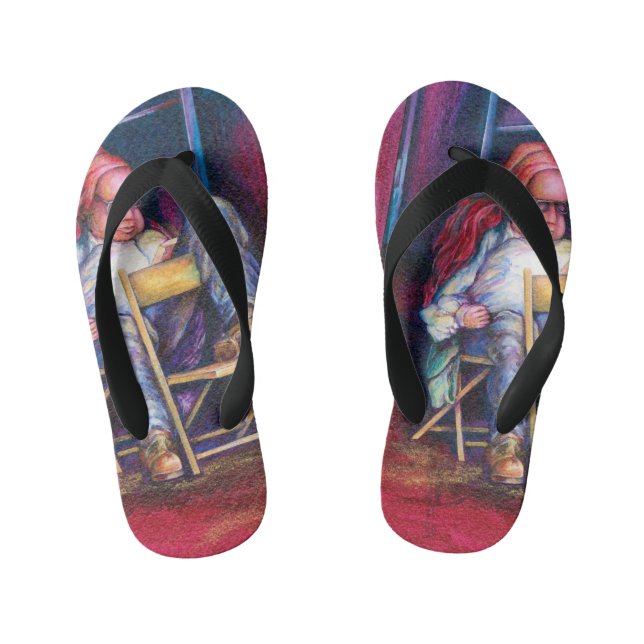 Norman prefers to draw in his Sleep Kid's Thongs (Footbed)
