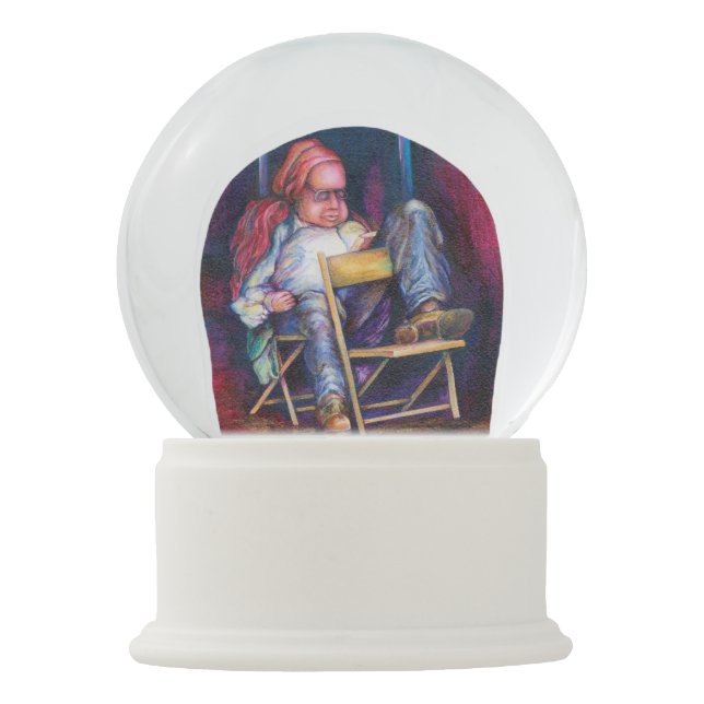 Norman prefers to draw in his Sleep Snow Globe (Back)