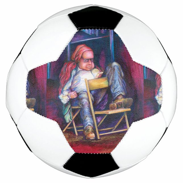 Norman prefers to draw in his Sleep Soccer Ball (Front)