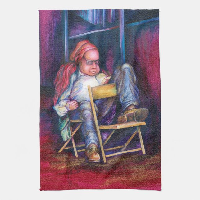 Norman Prefers to Draw in his Sleep Tea Towel (Vertical)