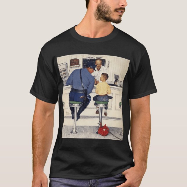 norman rockwell art style1 girl boy gift T-Shirt (Front)