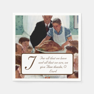 Norman Rockwell Customisable Thanksgiving Napkin