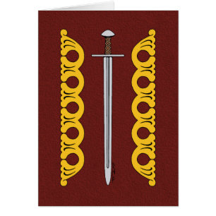 Norman Sword and Decorative Bands Greeting Card