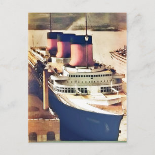 Normandie at NYC Postcard