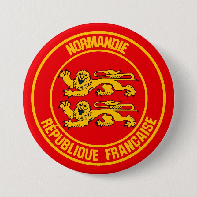 Normandie Round Emblem 7.5 Cm Round Badge (Front)
