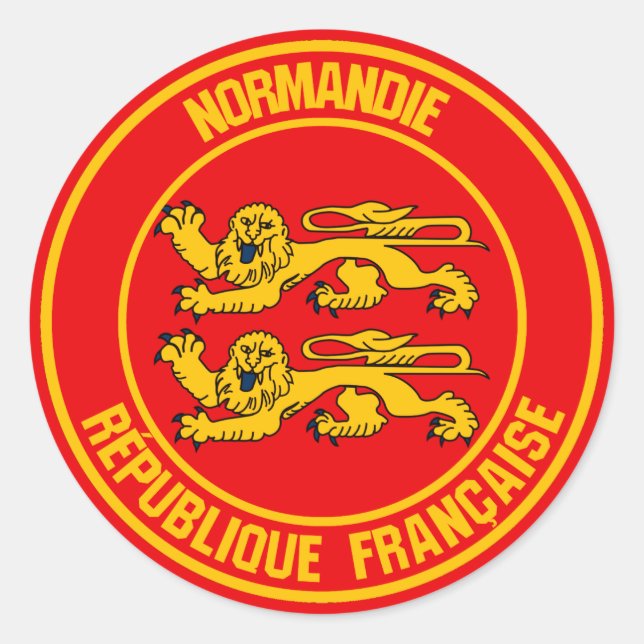 Normandie Round Emblem Classic Round Sticker (Front)