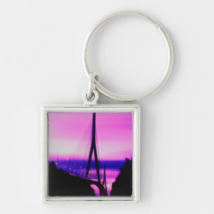 Normandy Bridge, Le Havre, France 2 Key Ring