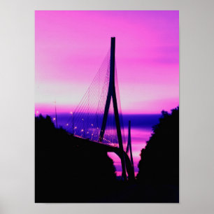 Normandy Bridge, Le Havre, France Poster