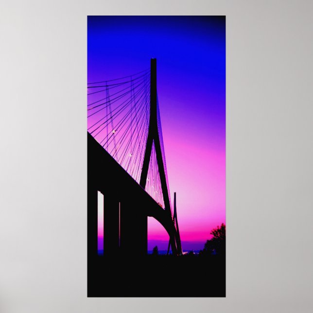 Normandy Bridge, Le Havre, France Poster (Front)