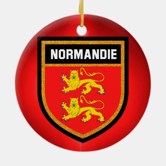 Normandy Flag Ceramic Ornament (Back)