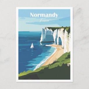 Normandy France Artwork Travel Place illustration Postcard
