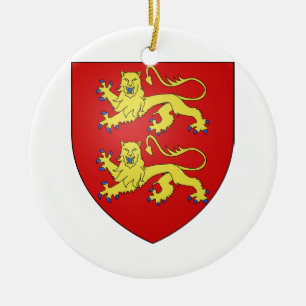 Normandy (France) Coat of Arms Ceramic Tree Decoration
