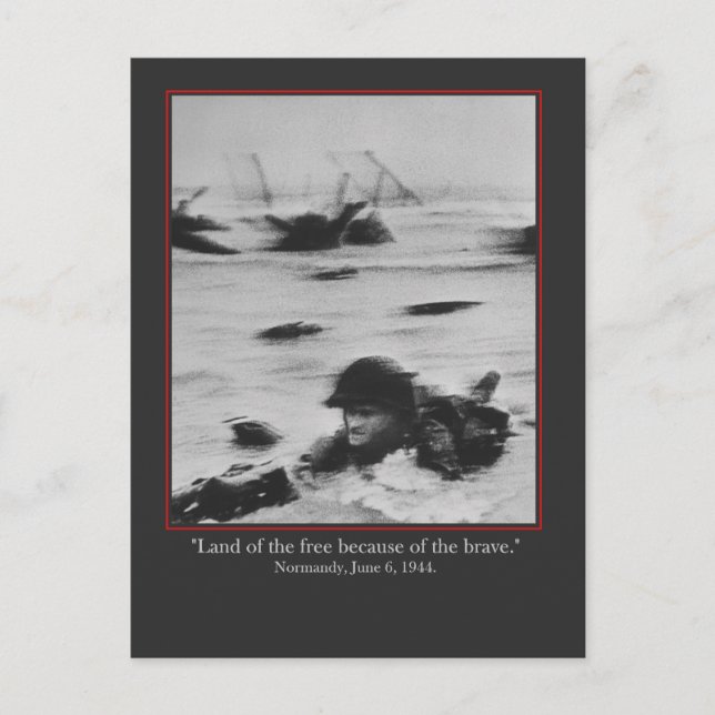 Normandy, June 6, 1944 - WW2 British Soldier Postcard (Front)