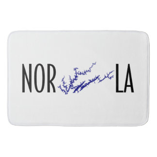 Norris Lake Tennessee Black Blue Shoreline Art Bath Mat