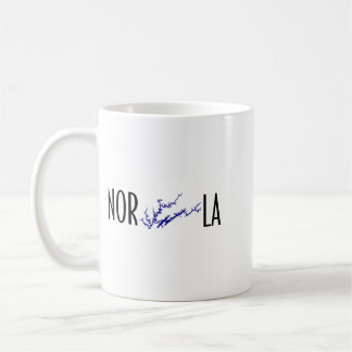 Norris Lake Tennessee Black Blue Shoreline Art Coffee Mug