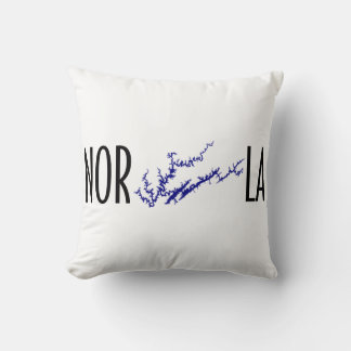 Norris Lake Tennessee Black Blue Shoreline Art Cushion