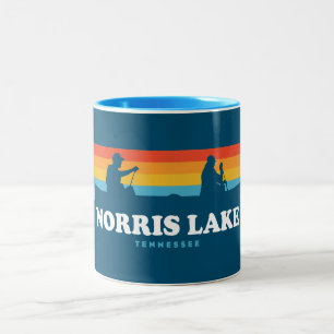 Norris Lake Tennessee Canoe Two-Tone Coffee Mug