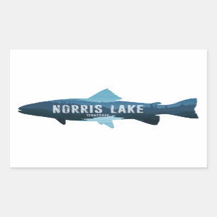 Norris Lake Tennessee Fish Rectangular Sticker