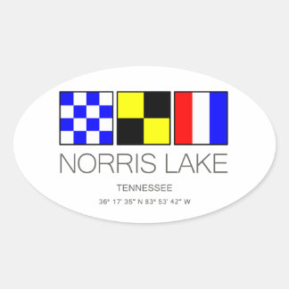Norris Lake Tennessee Nautical Flag Oval Sticker