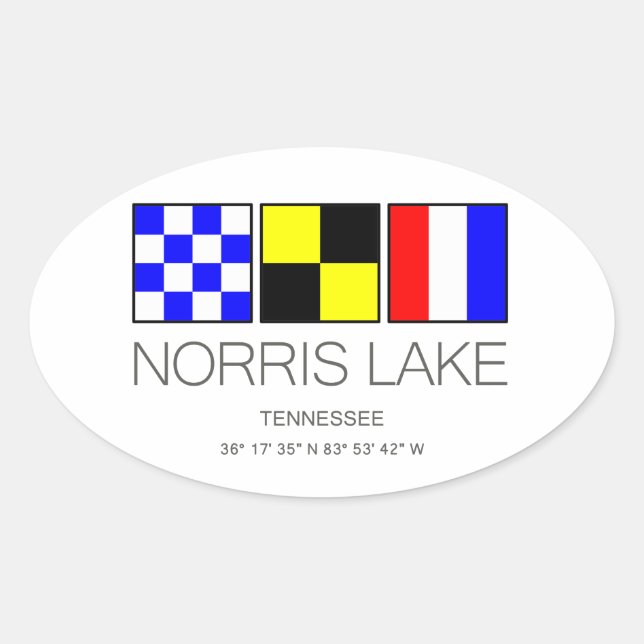 Norris Lake Tennessee Nautical Flag Oval Sticker (Front)