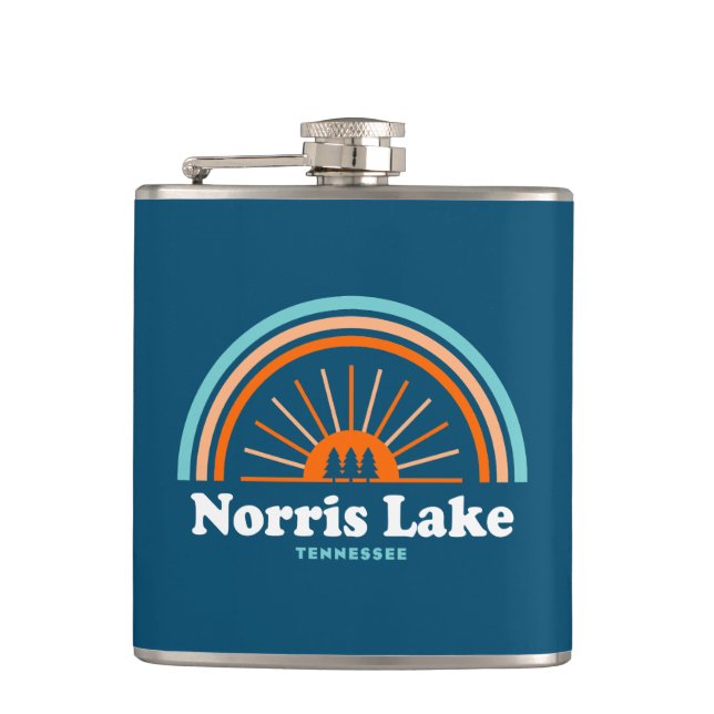 Norris Lake Tennessee Rainbow Hip Flask (Front)