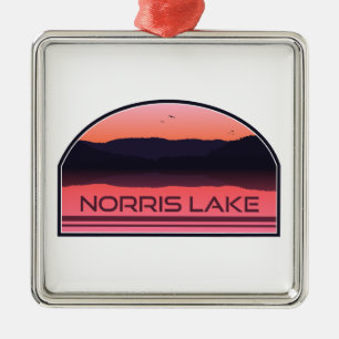 Norris Lake Tennessee Red Sunrise Metal Ornament