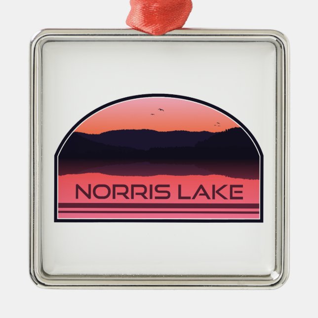 Norris Lake Tennessee Red Sunrise Metal Ornament (Front)