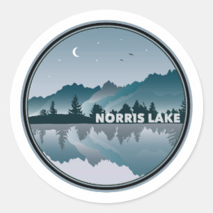 Norris Lake Tennessee Reflection Classic Round Sticker