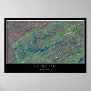 Norris Lake Tennessee Satellite Poster Map