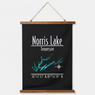 Norris Lake Tennessee Shoreline Map Coordinates Hanging Tapestry