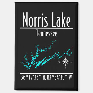 Norris Lake Tennessee Shoreline Map Coordinates Magnet