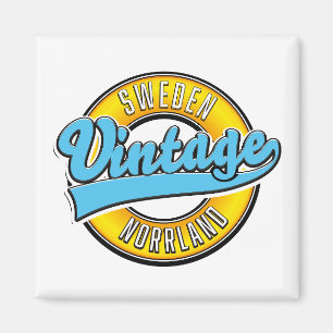 Norrland Sweden vintage style logo Magnet