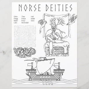 Norse Deities Pagan Colouring & Activity Sheet