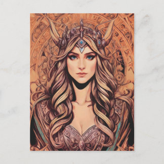 Norse Goddess Freyja Original Art Postcard