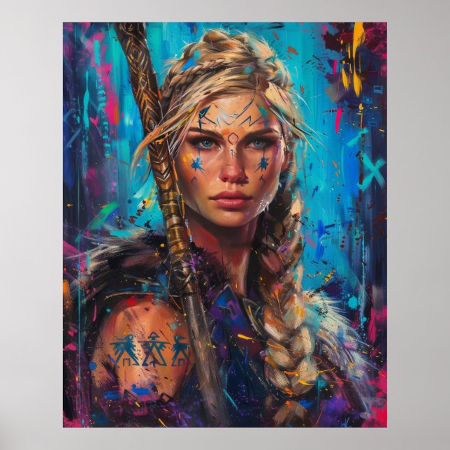 Norse Goddess Freyja - Queen of Valkyries Blonde P Poster (Front)
