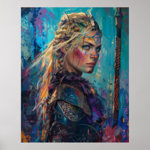 Norse Goddess Freyja, Queen of Valkyries, Blonde" Poster