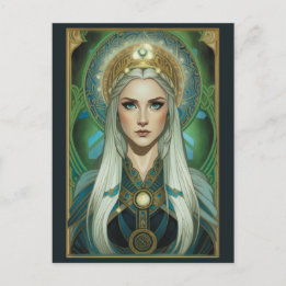 Norse Goddess Sigyn Art Postcard Paint Version  