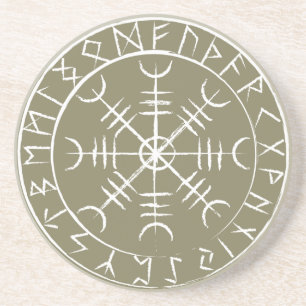 Norse Helm of Awe with Runes Coaster