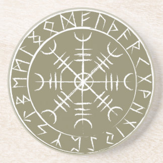 Norse Helm of Awe with Runes Coaster