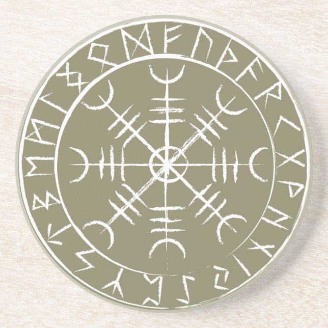 Norse Helm of Awe with Runes Coaster (Front)