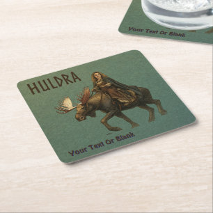 Norse Huldra Forest Woman Square Paper Coaster