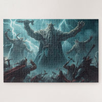 Norse Mythology Battle Scene Jigsaw Puzzle