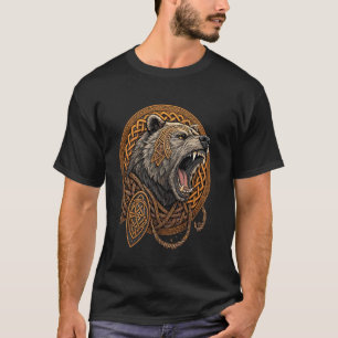 Norse Mythology Bear - Retro Viking Knotwork T-Shirt
