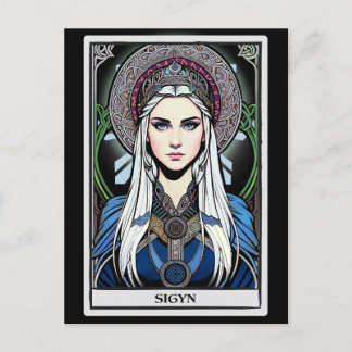 Norse Mythology Goddess Sigyn Art Postcard