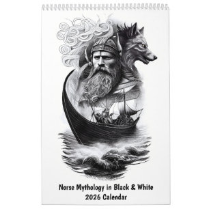 Norse Mythology in Black & White – 2026 Calendar
