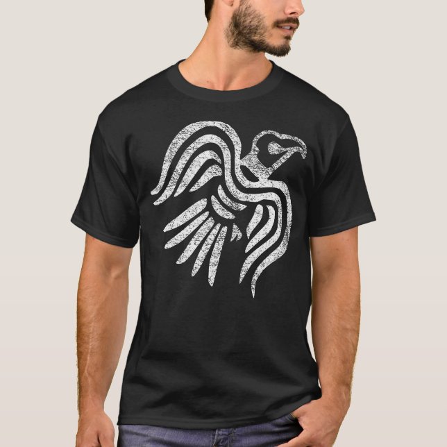 Norse Raven Banner Viking Flag Scandinavian T-Shirt (Front)