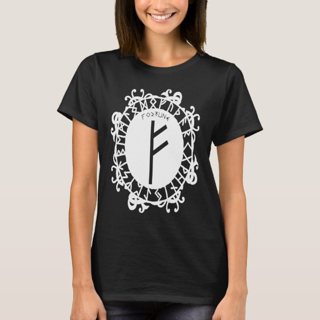 Norse Rune Fortune FEHU Viking Rune Symbol Celtic  T-Shirt (Front)