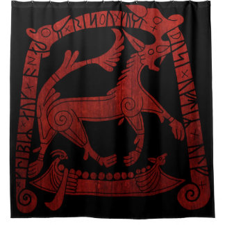 Norse runic design shower curtain