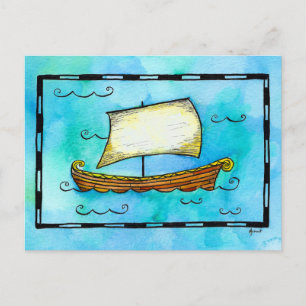 Norse Sailing Ship Postcard